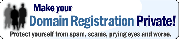 GoWebsite.com private domain name registrations. Protect your privacy.